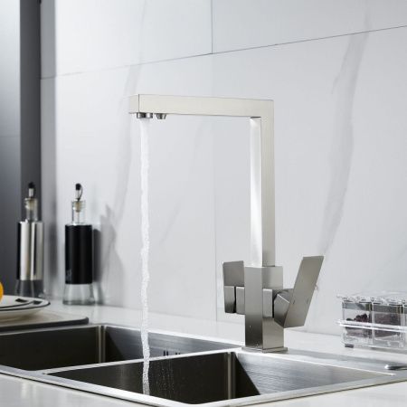 Смеситель для кухни Shevanik S148L на мойку сатин