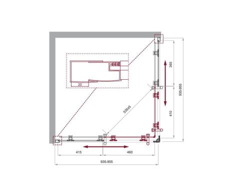 Душевой уголок BelBagno UNO-195 UNO-195-A-2-95-P-Cr 95х95 стекло рифленое профиль хром без поддона