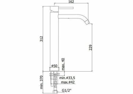 Смеситель для раковины Paffoni Light LIG081HGSP на столешницу золото