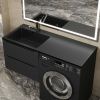 Раковина из искусственного камня Uperwood Cosmos Quartz RCosmos120LU 120х50 над стиральной машиной цвет черный