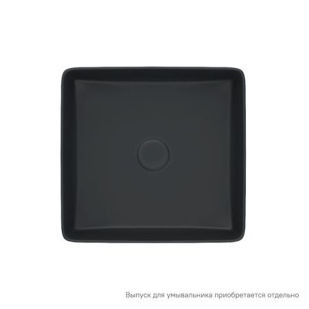 Раковина керамическая Iddis Slide SLIBM01i27 40х40 накладная цвет черный без отверстий под смеситель