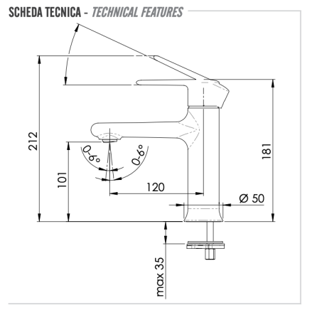Смеситель Remer Vanity V12BG на раковину золото