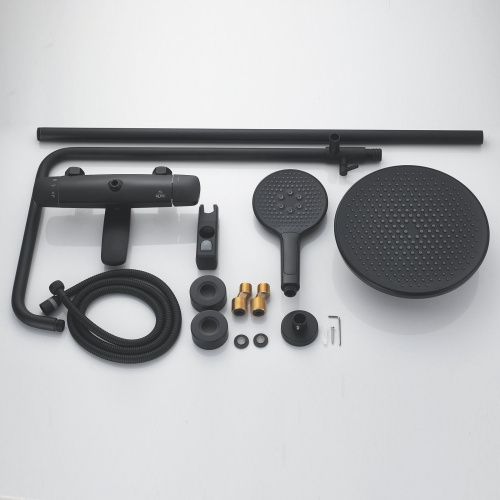 Душевая стойка Rose R3936H настенная цвет черный - фото 4