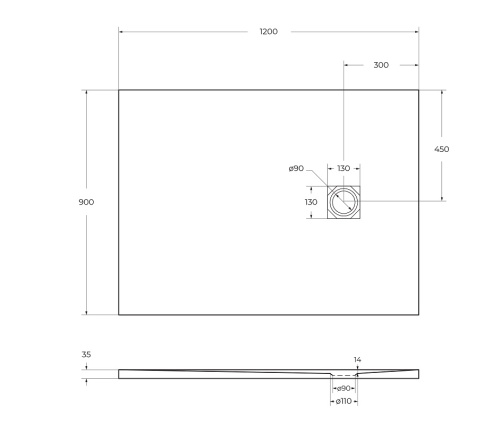 Душевой поддон BelBagno UNO TRAY-MR-UNO-AH-120/90-35-NERO-CR 120х90 искусственный мрамор чёрный матовый - фото 3