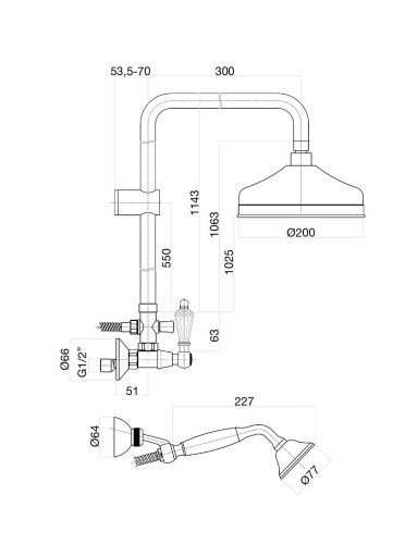 Душевая стойка Fiore 08CR0620 настенная цвет хром - фото 3