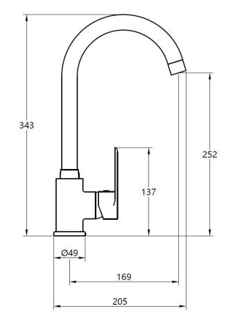Смеситель для кухни Voda FY519 на мойку хром