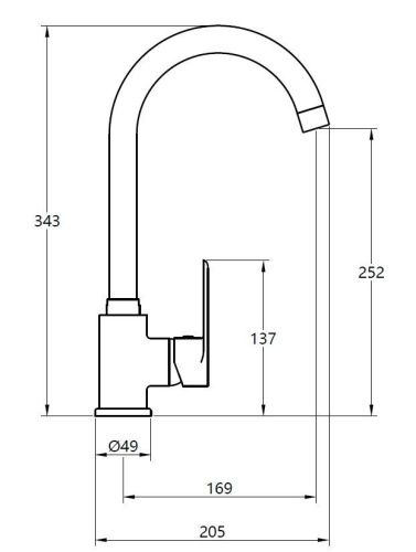 Смеситель для кухни Voda FY519 на мойку хром - фото 3