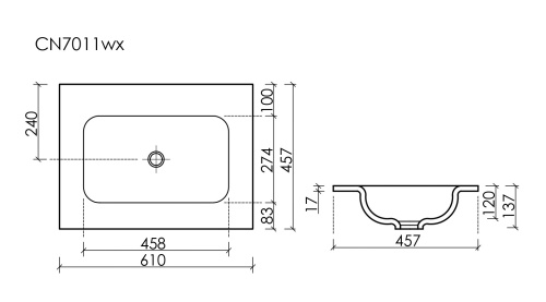 Раковина Ceramica Nova GRACE 61 см CN7011MBwx накладная цвет черный матовый - фото 3