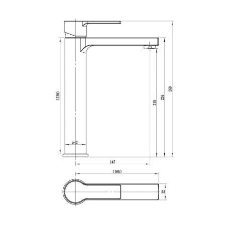 Смеситель для раковины Voda RF25 на столешницу хром