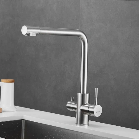 Смеситель для кухни Shevanik S868B на мойку сатин