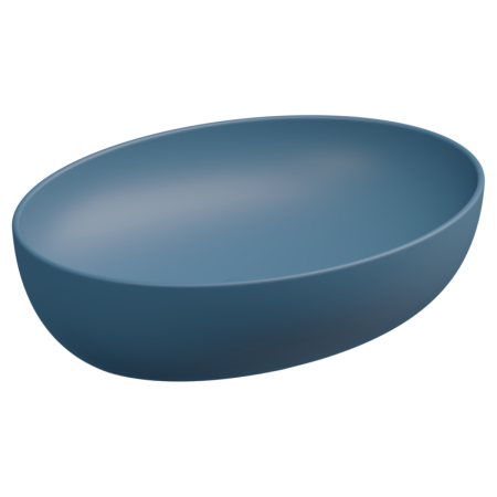 Раковина керамическая GSG Ceramic Design Easy EALAVOV55027 55х42 накладная цвет синий без отверстий под смеситель