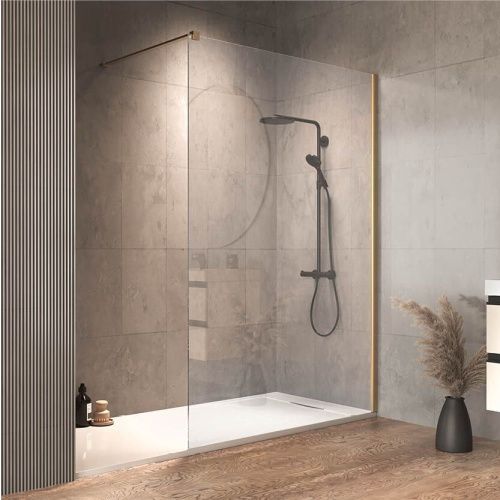 Душевая перегородка Kolpa-San CALYPSO 661300 140х200 стекло прозрачное профиль золото