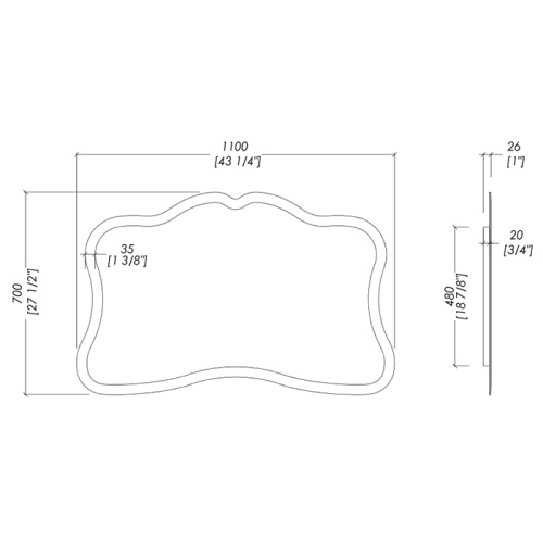 Зеркало в ванную Devon Devon Fairy 1DEFAIRY 110х70 цвет хром - фото 2