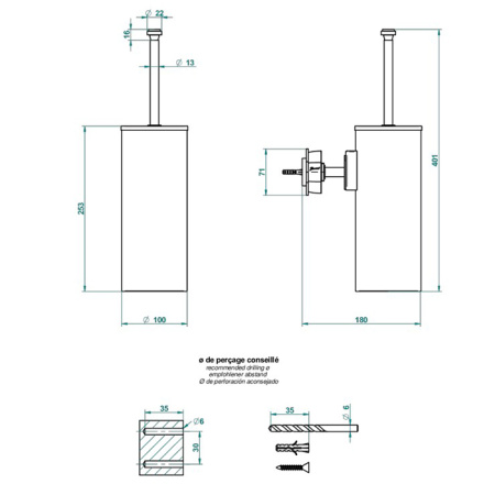 Ершик для унитаза THG Ptale de cristal bleu U6B-F01-4720C