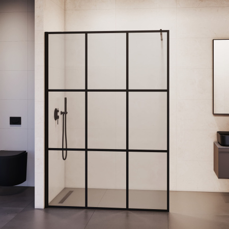 Душевая перегородка RGW Walk In 411011112-84 120х195 стекло с рисунком профиль черный