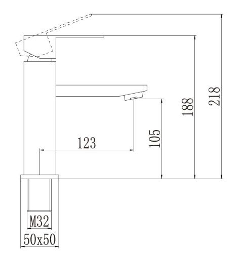 Смеситель Savol S-SUS1001 на раковину/столешницу сатин - фото 2
