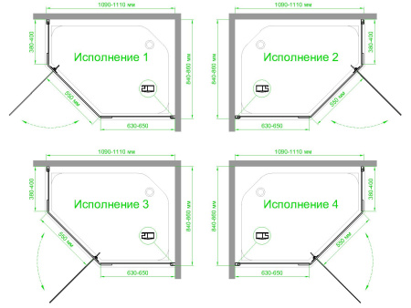 Душевой уголок Royal Bath TR RB1185TR-T-BL 85х110 стекло прозрачное профиль черный без поддона