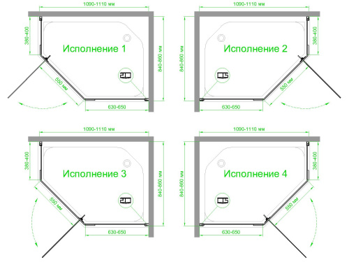 Душевой уголок Royal Bath TR RB1185TR-T 85х110 стекло прозрачное профиль белый без поддона - фото 3
