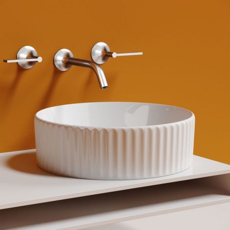 Раковина из сантехнического фарфора Ceramica Nova ELEMENT CN6057 40х40 накладная цвет белый без отверстий под смеситель