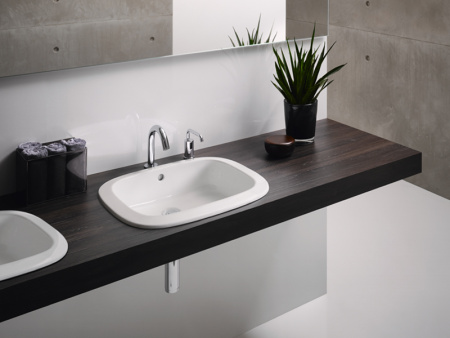 Раковина керамическая Toto LW763Y#XW 53х45 полувстраиваемая цвет белый без отверстий под смеситель