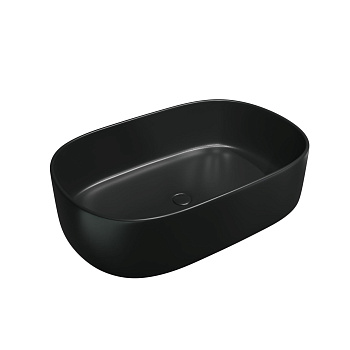 Раковина из санфаянса CHARUS TORRE BIANCA 700-024B 56х37 накладная цвет черный без отверстий под смеситель