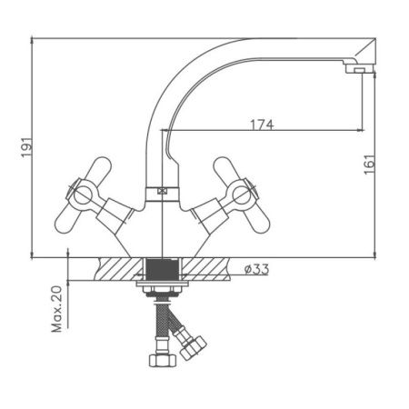 Смеситель для кухни Cron CN4625 на мойку хром