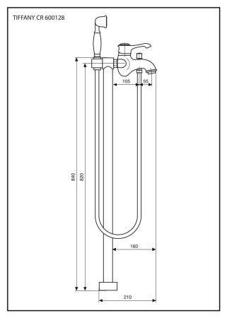 Смеситель Emmevi Tiffany 600128/OR напольный золото