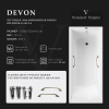 Ванна чугунная Vinsent Veron Devon VDV1807045H/VH0012BR 180х70 пристенная прямоугольная с ножками с ручками