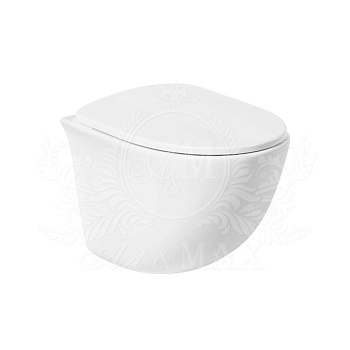 Унитаз подвесной Art&Max PESCSRA AM016CHR белый с сиденьем микролифт безободковый каскадный смыв