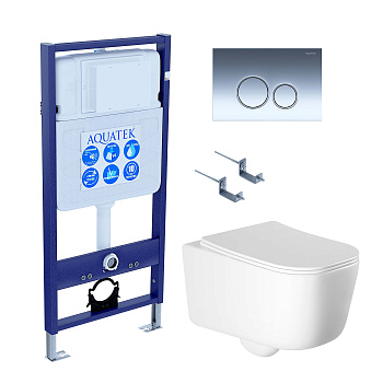 Сет унитаз + инсталляция Aquatek SET AQUATEK ЛУГАНО-018 4в1