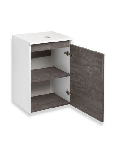 Тумба под раковину Runo БАРИ 00-00001376 40х40 подвесная цвет серый/белый - фото 2