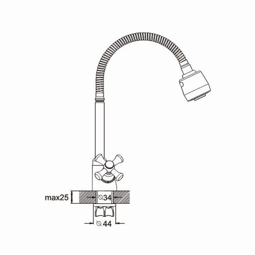 Смеситель для кухни G.Lauf QTZ QTZ4-E856 на мойку хром - фото 3