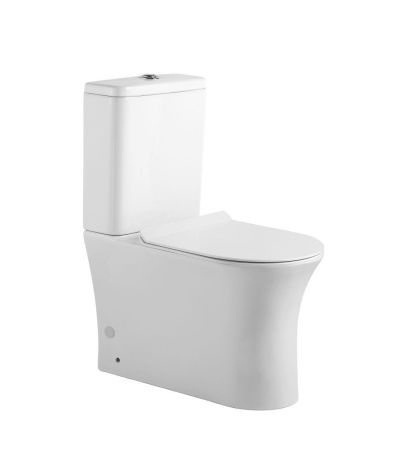 Унитаз напольный с бачком Agger AT01000 белый с сиденьем микролифт безободковый душевой смыв