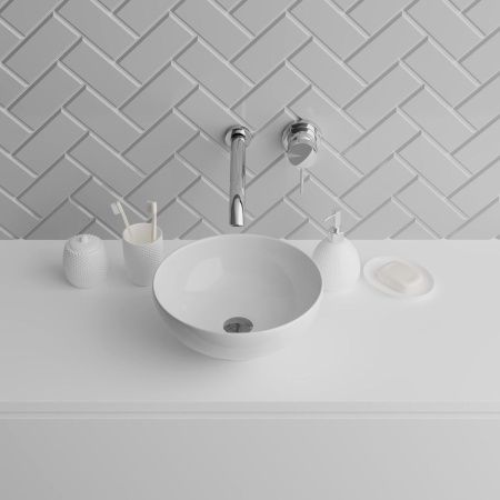 Раковина из сантехнического фаянса Grossman GR-3021 30х40 накладная цвет белый без отверстий под смеситель