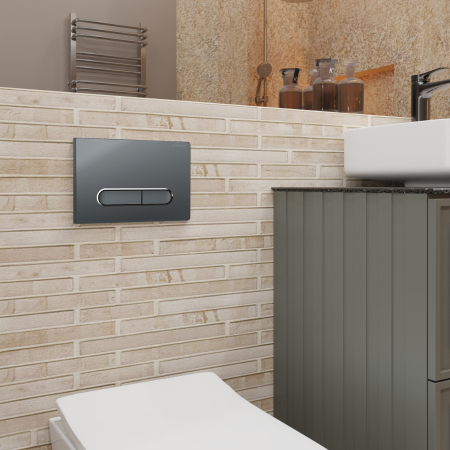 Клавиша смыва механическая CHARUS Magnus FP.340.GRP.01 цвет графит