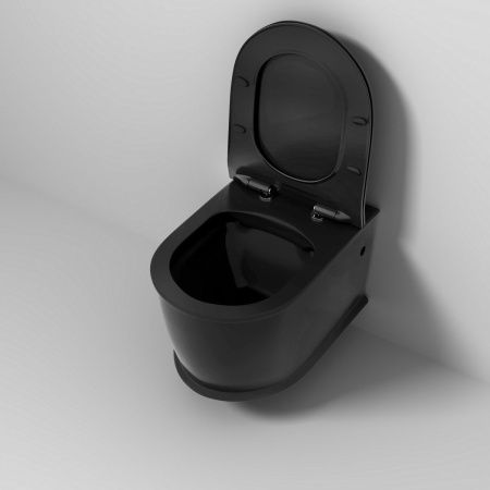 Унитаз подвесной Grossman Retro GR-4482BMS черный с сиденьем микролифт безободковый каскадный смыв