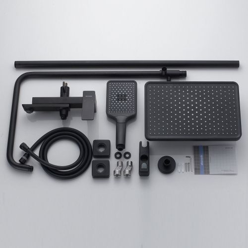 Душевая стойка Shevanik S4436H настенная цвет черный - фото 4