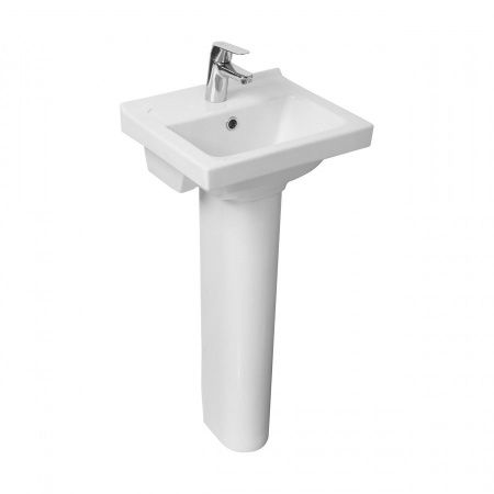 Раковина из сантехнического фарфора Santeri Визит 131177S0011B0 40х40 подвесная цвет белый 1 отверстие под смеситель