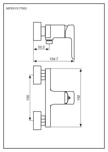 Смеситель Emmevi Nefer 77002/CR настенный хром - фото 2