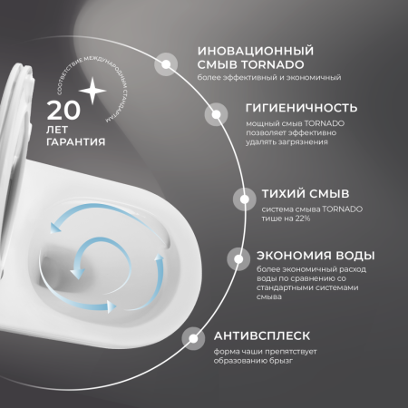 Унитаз подвесной Iberica Blanca Toledo alto IB.TLA.234.1B1 белый с сиденьем микролифт безободковый смыв торнадо