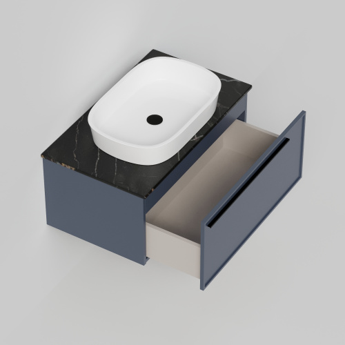 Тумба со столешницей La Fenice ELBA NFNC-01-ELB-BG-80-3-GB 80х62х49 подвесная цвет синий - фото 2