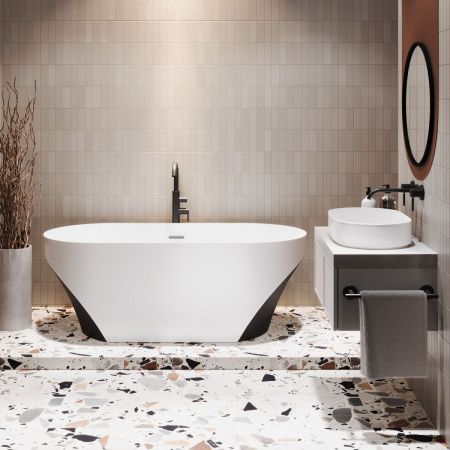 Ванна акриловая Wellsee Croquis 230302000 170х75 отдельностоящая асимметричная с ножками