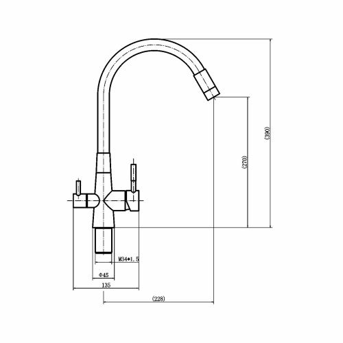 Смеситель для кухни Fashun A54029-8 на мойку сатин/белый - фото 3