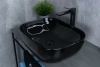 Раковина керамическая Gid Geométrico 53347 50х40 накладная цвет черный без отверстий под смеситель