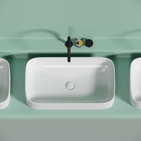 Раковина из сантехнического фарфора Ceramica Nova ELEMENT CN6054MW 70х40 накладная цвет белый без отверстий под смеситель