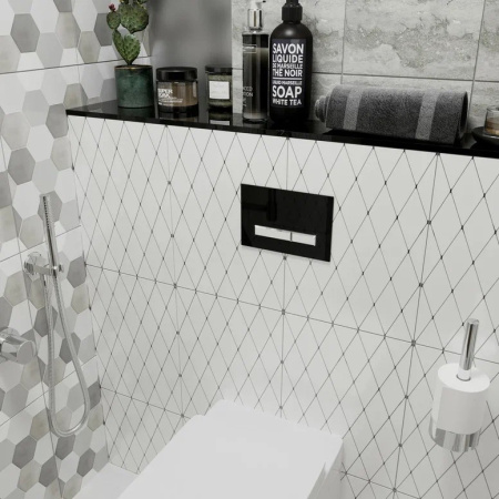 Клавиша смыва механическая Lavinia Boho RelFix 38050701 цвет черный глянцевый/белый