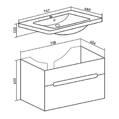 Тумба под раковину Runo Парма 00000001140 70х40 подвесная цвет белый - фото 4