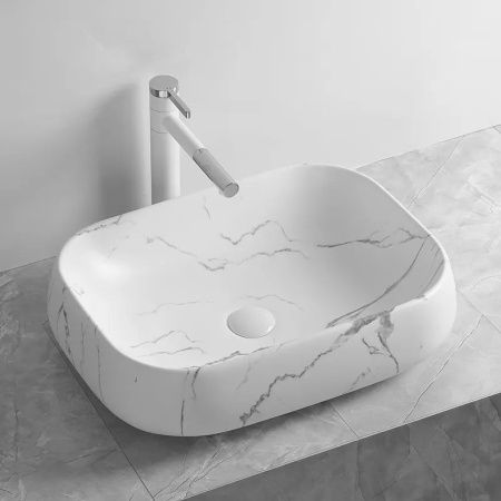 Раковина из сантехнического фарфора Cerutti SPA CR0086 MMW2 60х40 накладная цвет белый без отверстий под смеситель