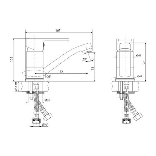 Смеситель LeMark Plus Grace LM1507C на раковину хром - фото 2