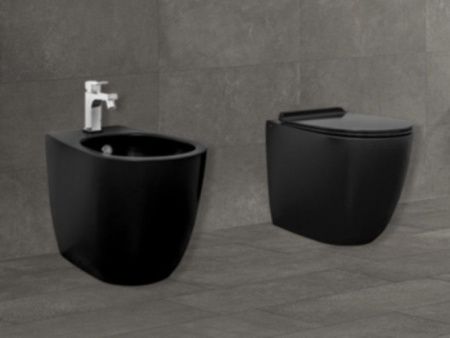 Чаша унитаза приставная Simas VI 01 nero цвет черный без сиденья безободковая душевой смыв